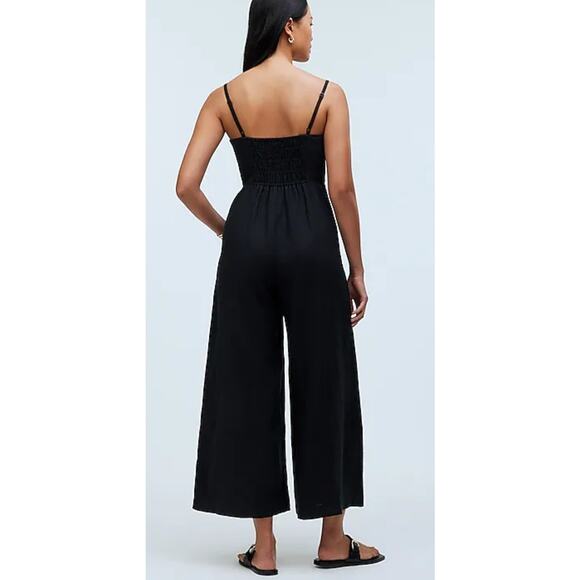 Madewell Sleeveless Wide-Leg Jumpsuit in 100% Linen Size 4 NWT - Picture 4 of 12